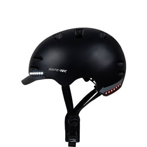 Smart helma SafeTec SK8, S, LED smerovka, bluetooth, čierna POŠKO