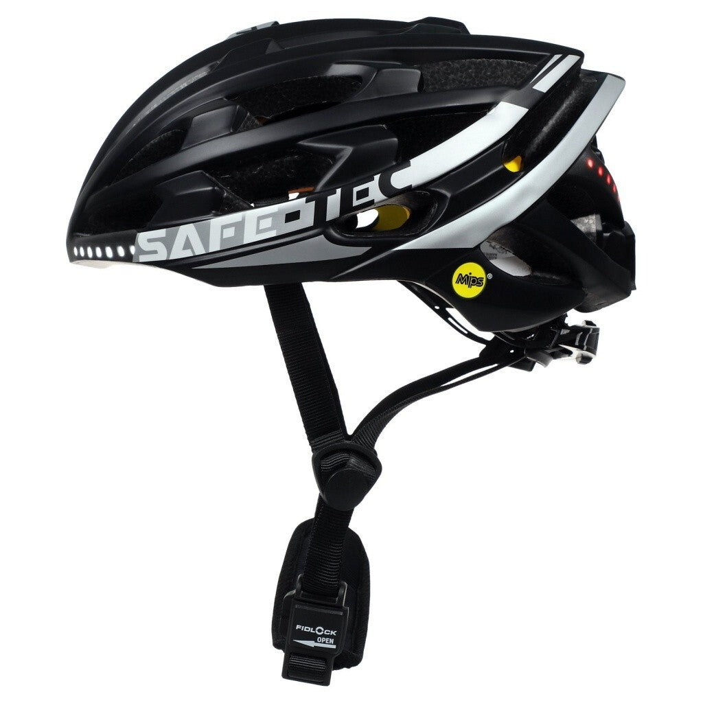 Smart helma SafeTec TYR 3, L, LED smerovka, bluetooth, čierna