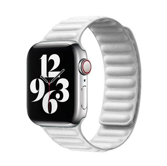 Remienok na Apple Watch 38/40 mm, Double Suction kožený, biely