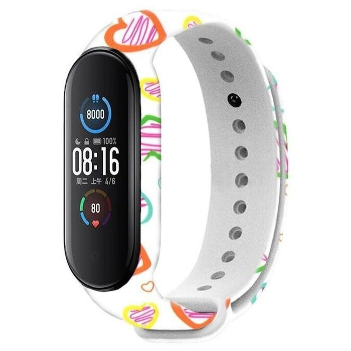 Remienok pre Xiaomi Mi Band 5, biela - srdce