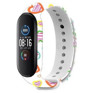 Remienok pre Xiaomi Mi Band 5, biela - srdce