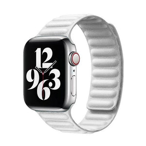 Remienok na Apple Watch 42/44/45 mm, Double Suction kožený, biel