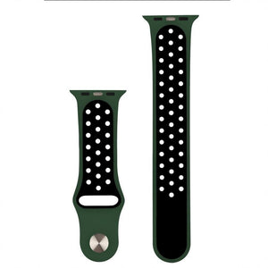 Remienok pre Apple Watch, silikónový, 42/44mm, olivovo/čierna