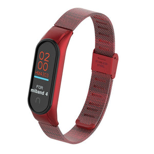 Remienok pre Xiaomi Mi Band 3/4 oceľ. miláno, easy click,červená