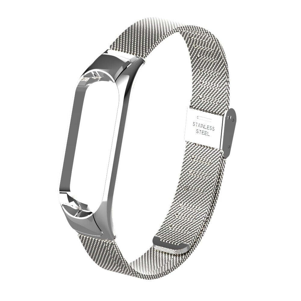 Remienok pre Xiaomi Mi Band 3/4 oceľ. miláno, easy click, strieb