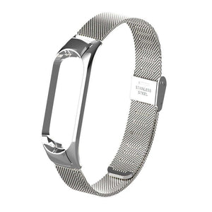 Remienok pre Xiaomi Mi Band 3/4 oceľ. miláno, easy click, strieb