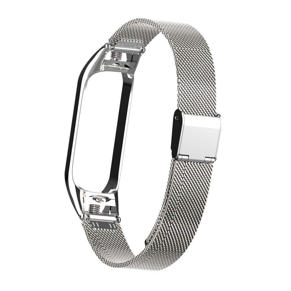 Remienok pre Xiaomi Mi Band 3/4 oceľ. miláno, easy click, strieb