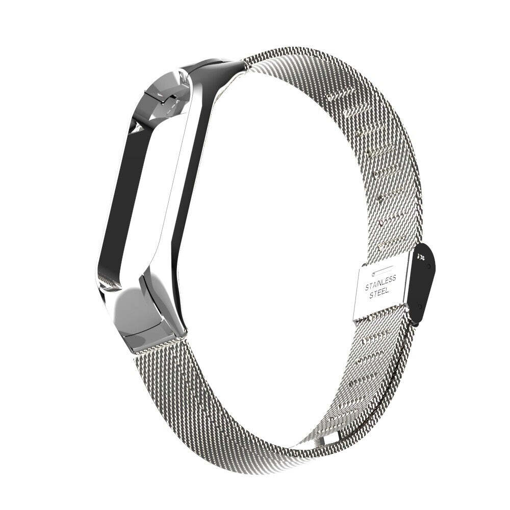 Remienok pre Xiaomi Mi Band 3/4 oceľ. miláno, easy click, strieb