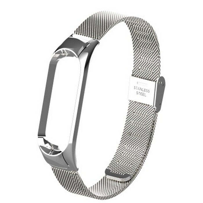 Remienok pre Xiaomi Mi Band 3/4 oceľ. miláno, easy click, strieb