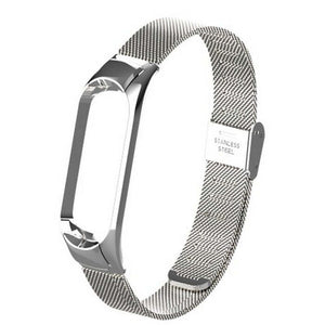 Remienok pre Xiaomi Mi Band 3/4 oceľ. miláno, easy click, strieb