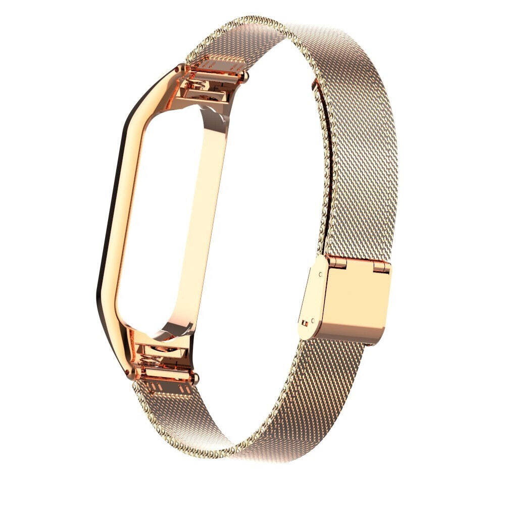 Remienok pre Xiaomi Mi Band 5 oceľ. miláno, easy click,rose gold