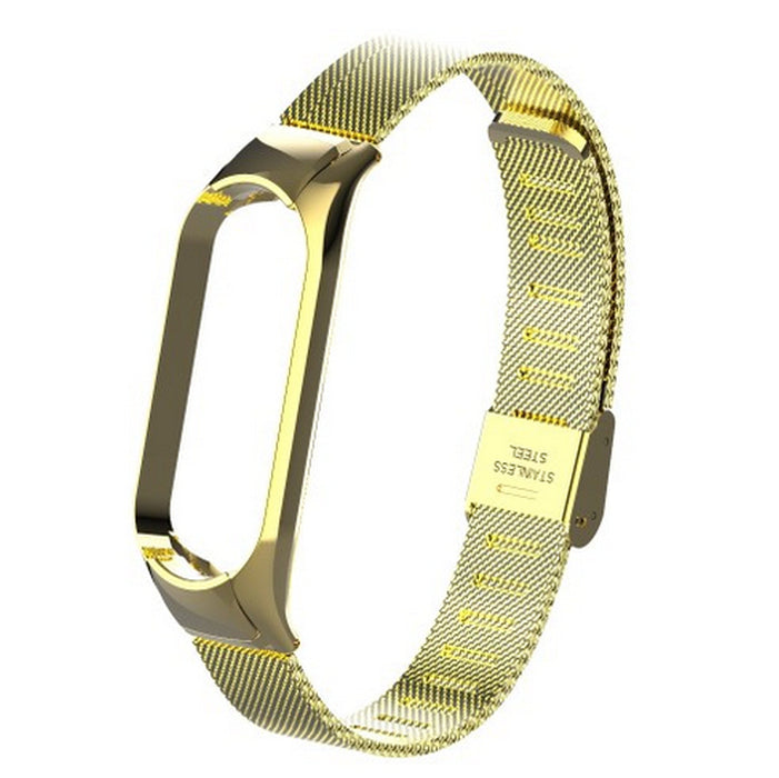 Remienok pre Xiaomi Mi Band 5 oceľ. miláno, easy click, zlatá