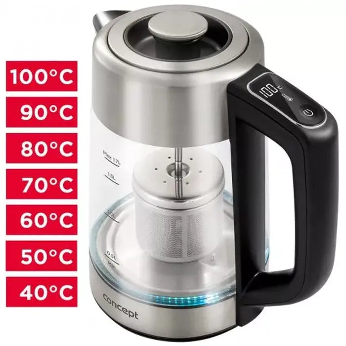 Rychlovarná kanvica Concept RK4190, sklo, 1,7l
