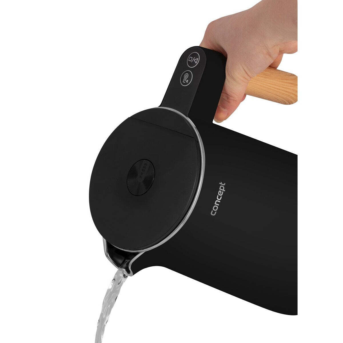 Rýchlovarná kanvica Concept Salt &amp; Pepper RK3301, čierna, 1,5 l