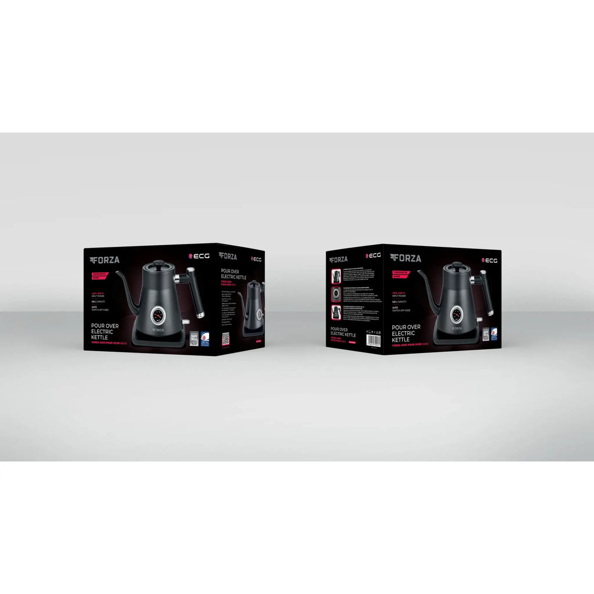 Rýchlovarná kanvica ECG Forza 5000 Pour over Nero, 0,8l