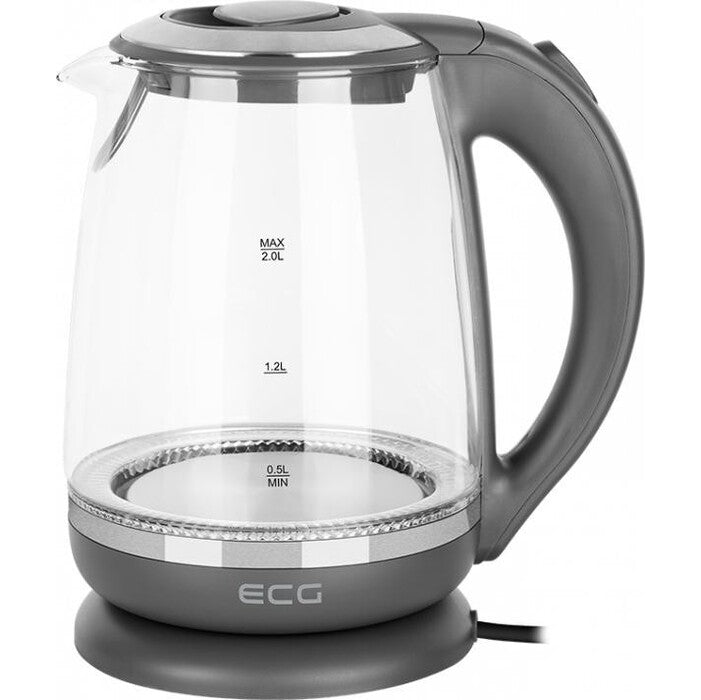 Rýchlovarná kanvica ECG RK 2020 Grey Glass, sivá, 2l