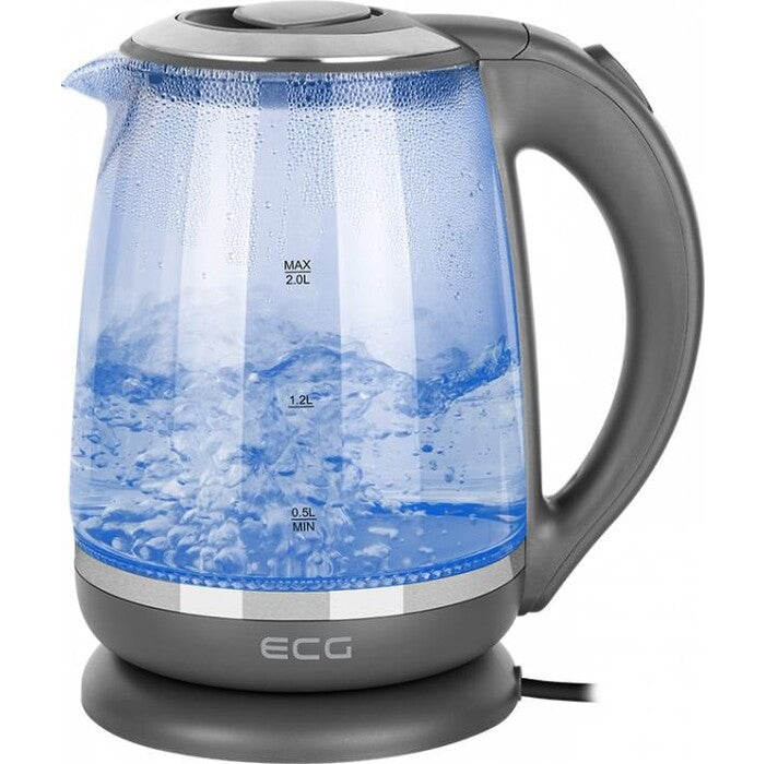 Rýchlovarná kanvica ECG RK 2020 Grey Glass, sivá, 2l