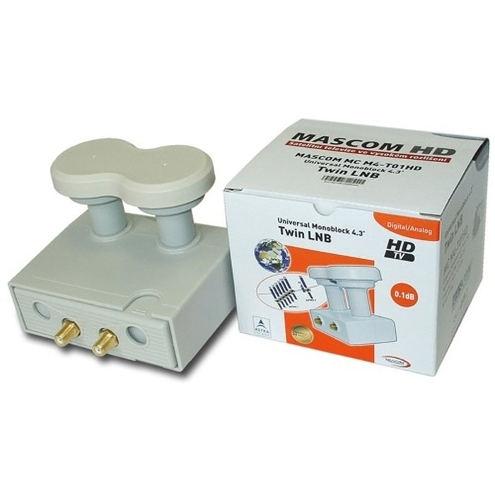 LNB Mascom MCM4T01HD, Monoblock Twin, Gold 4.3 °