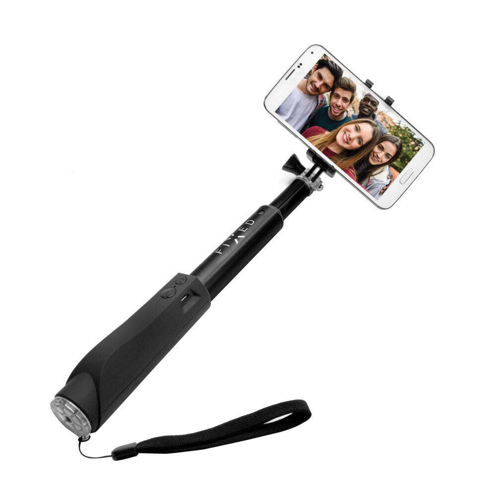 Selfie tyč Fixed so spúšťou, teleskopická, až 97 cm, čierna