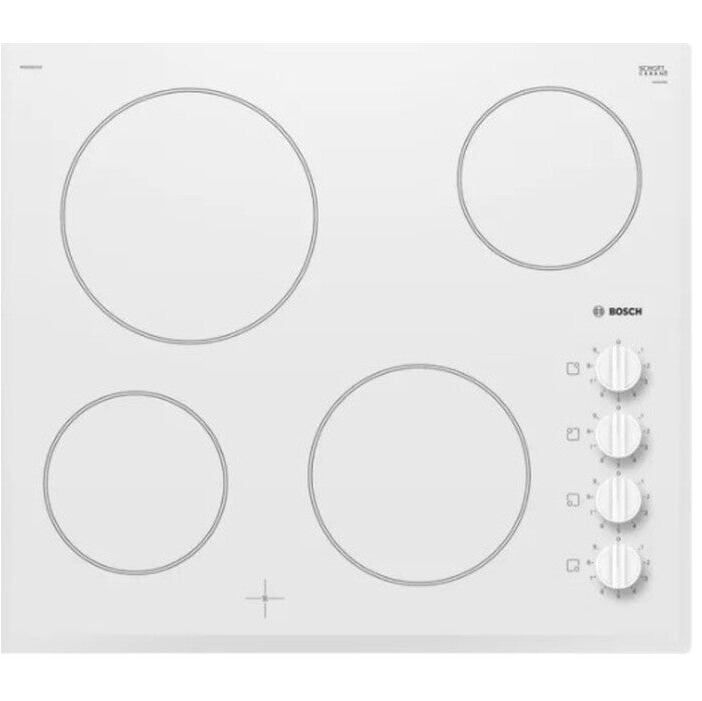 Sklokeramická varná doska Bosch, 4 zóny, 60 cm, biela