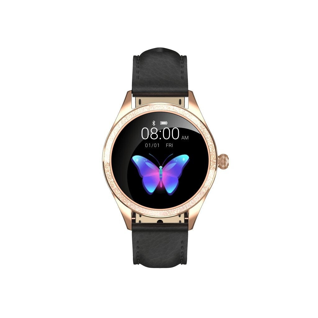 Smart hodinky ARMODD Candywatch Crystal 2, kožený rem, zlatá