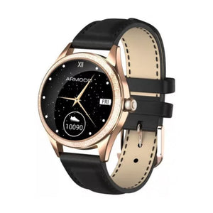 Smart hodinky ARMODD Candywatch Crystal 2, kožený rem, zlatá
