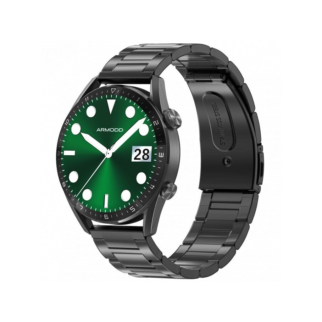Smart hodinky Armodd Silentwatch 5 Pro, kovový remienok, čierna