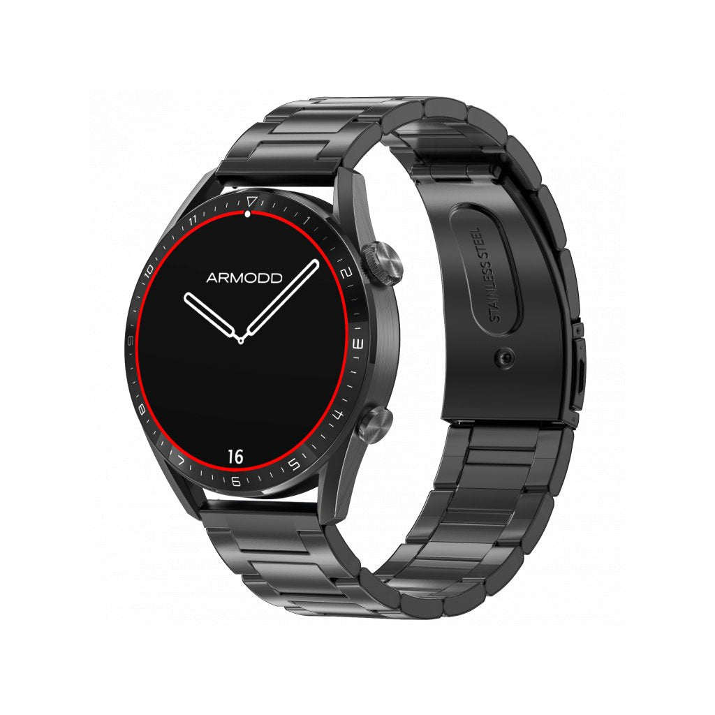 Smart hodinky Armodd Silentwatch 5 Pro, kovový remienok, čierna