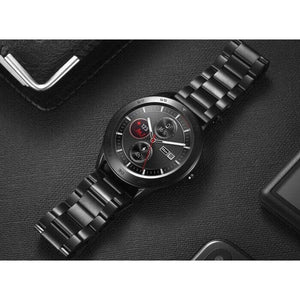 Smart hodinky Immax SW14 Plus, kožený + kovový remienok, čierna