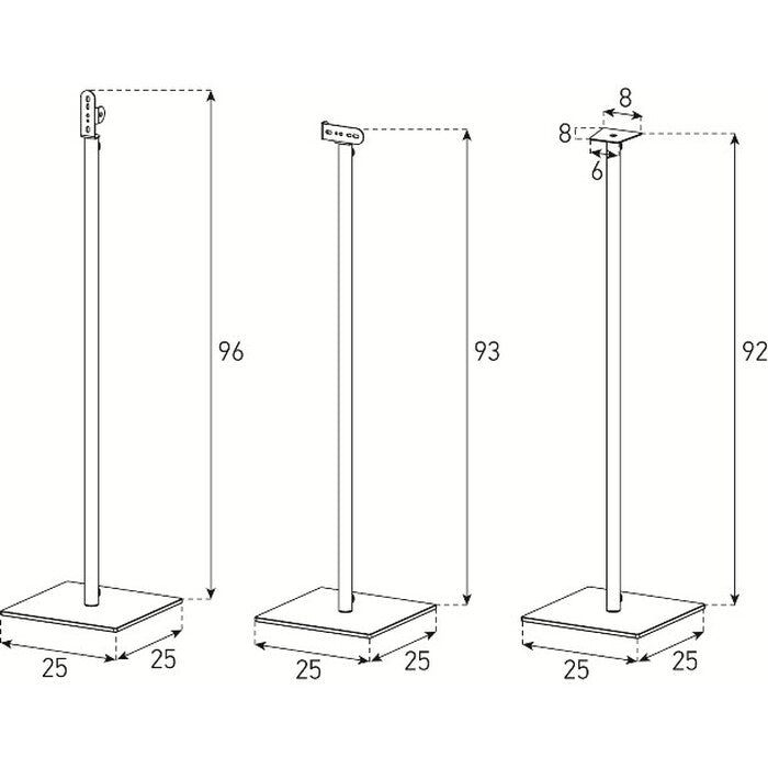 Stojan pre reproduktory Sonorous SP 200 B-BLK, 90cm, sklo/čierny