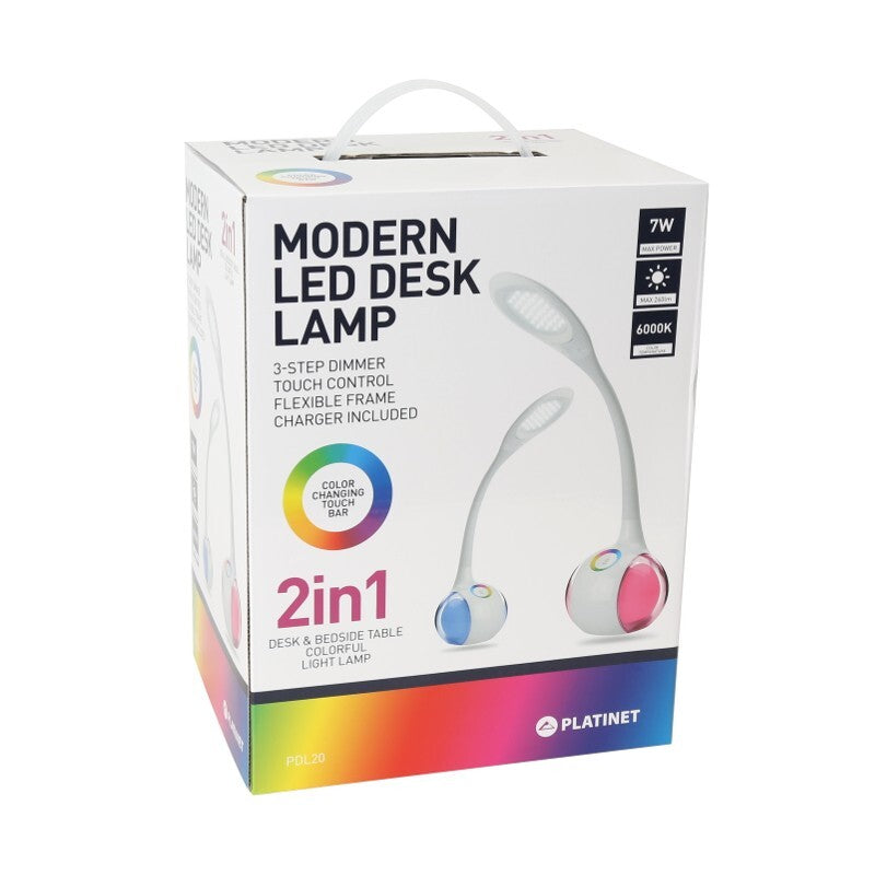 Stolná LED lampička Platinet PDL20-WT, LED, biela