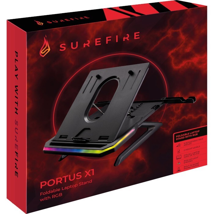 SUREFIRE Portus X1 stojan na notebook s RGB podsvietením