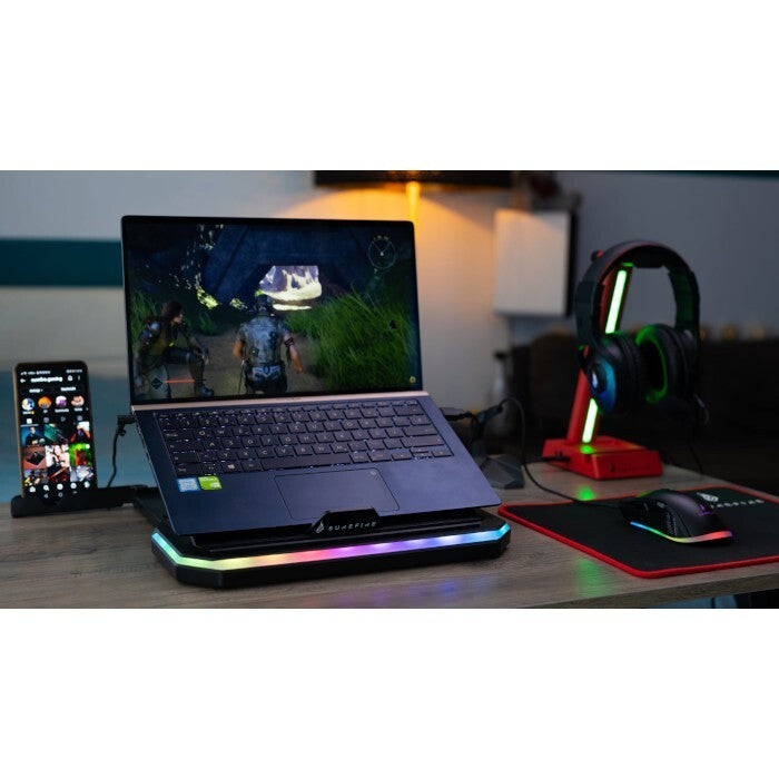 SUREFIRE Portus X1 stojan na notebook s RGB podsvietením
