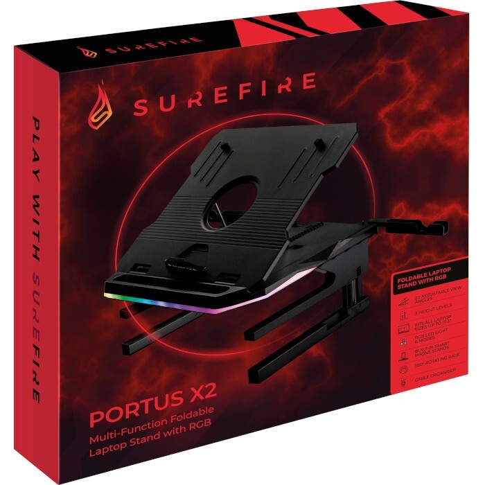 SUREFIRE Portus X2 stojan na notebook s RGB podsvietením