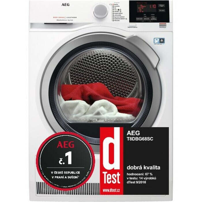 Sušička bielizne AEG AbsoluteCare T8DBG68SC, A+++, 8 kg