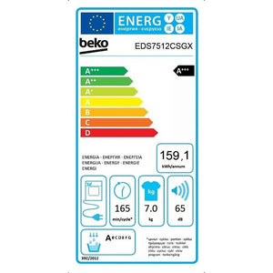 Sušička bielizne Beko EDS7512CSGX. A+++, 7 kg VADA VZHĽADU, ODRE