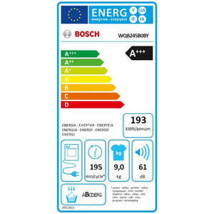 Sušička bielizne Bosch WQB245B0BY, A+++, 9kg