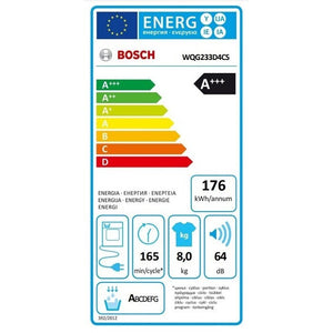 Sušička bielizne Bosch WQG233D4CS, A+++, 8kg