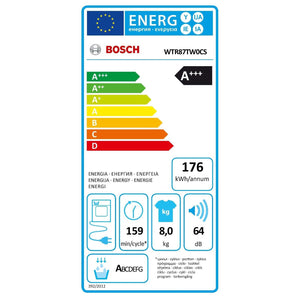 Sušička bielizne BOSCH WTR87TW0CS, 8 kg, A+++ POŠKODENÝ OBAL