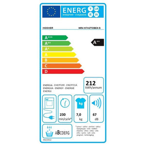 Sušička bielizne Hoover NR4 H7A2TCBEX-S,  A++, 7 kg