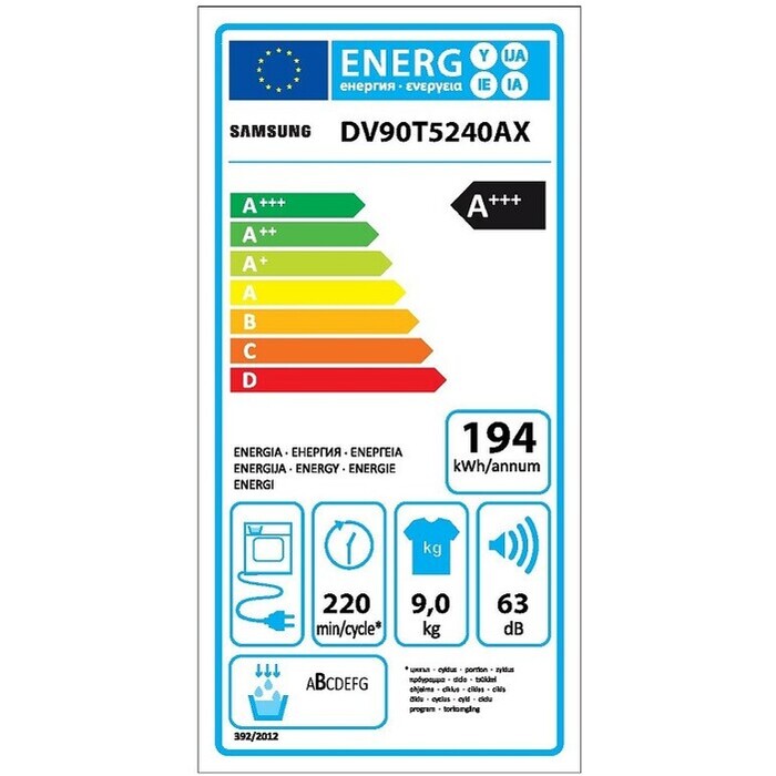 Sušička bielizne Samsung DV90T5240AX/S7, a+++, 9kg POŠKODENÝ OBAL