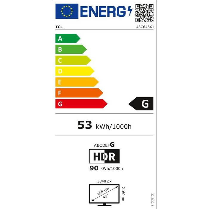 Televízor TCL 43C645 (2023) / 43&quot; (108 cm) POŠKODENÝ OBAL