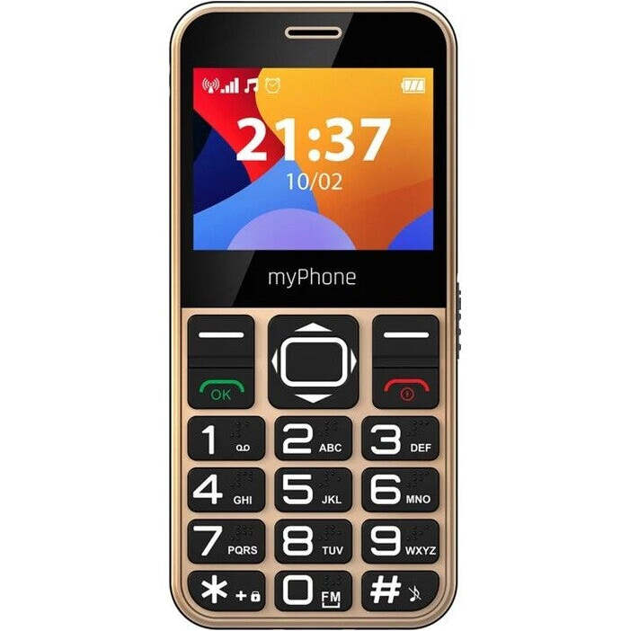 Tlačidlový telefón myPhone Halo 3 Senior, zlatá