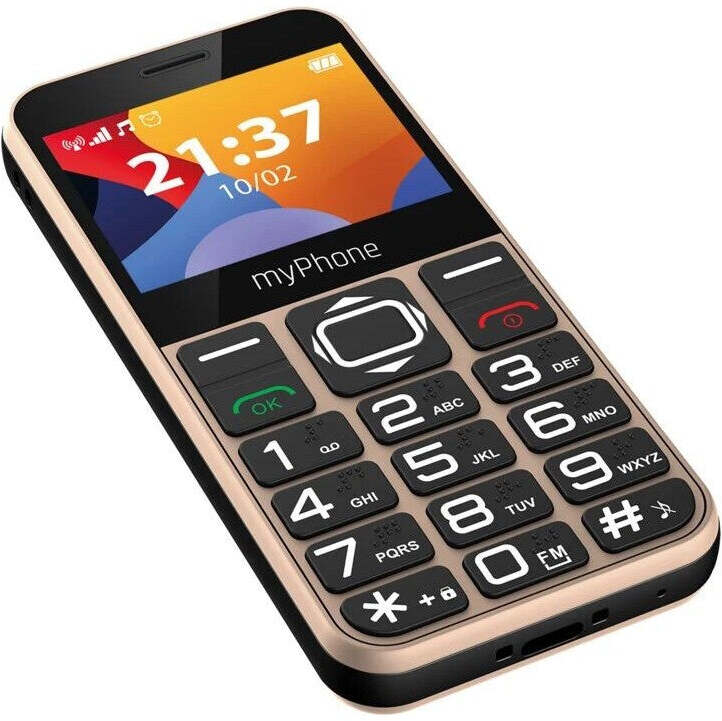 Tlačidlový telefón myPhone Halo 3 Senior, zlatá