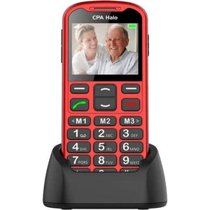 Tlačidlový telefón pre seniorov CPA Halo 19, červená