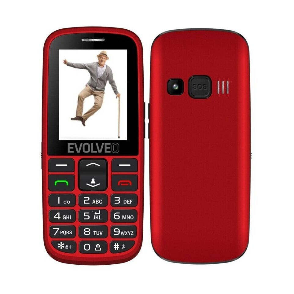 Tlačidlový telefón pre seniorov Evolveo EasyPhone EG, červený