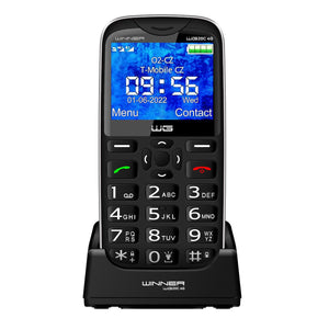 Tlačidlový telefón Winner WG20C, 128 MB, čierny