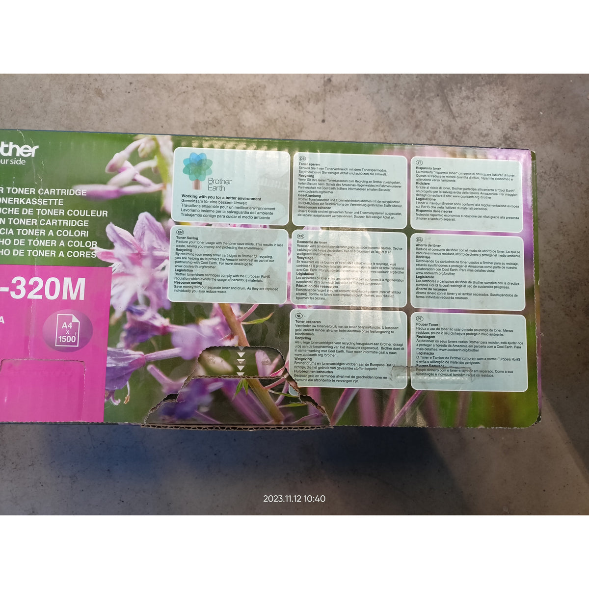Toner Brother TN-320M, purpurový