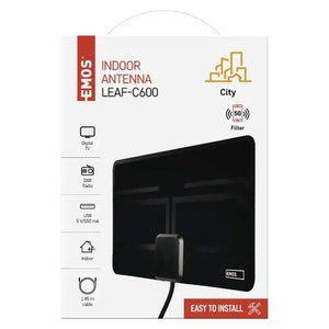 TV anténa Emos CITY LEAF-C600, aktívna, izbová