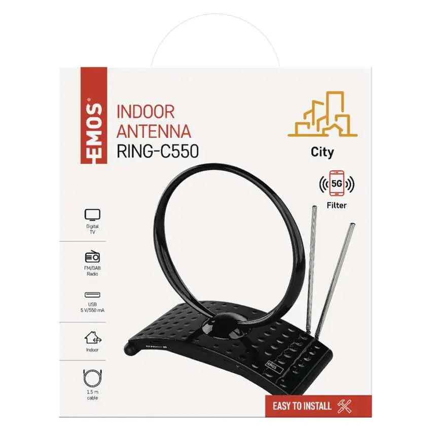 TV anténa Emos CITY RING-C550, aktívna, izbová